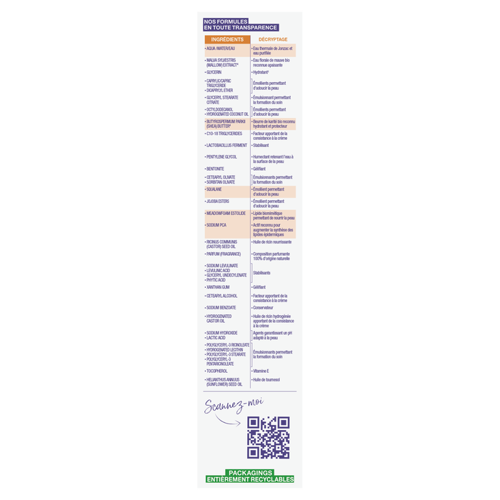 Boho Cosmetics Crème Protectrice Nutrition Intense - 50ml - Eau Thermale De Jonzac