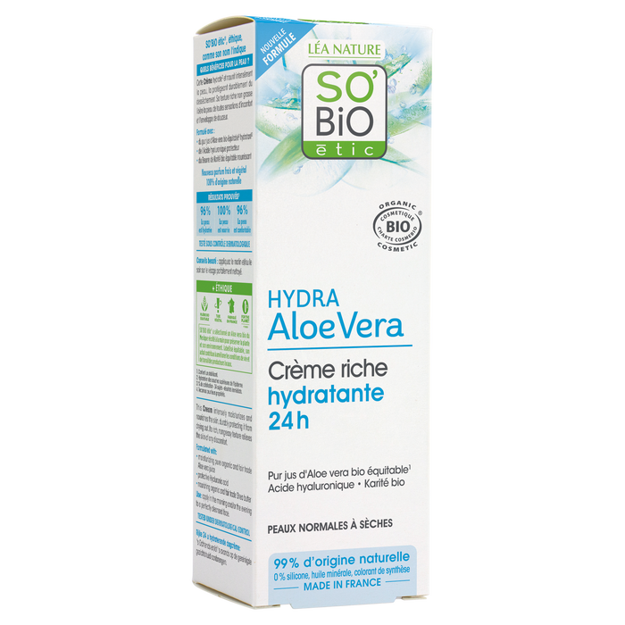 Boho Cosmetics Crème Riche Hydradante Aloe Vera - SO'BiO étic