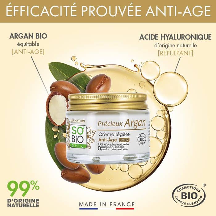 Boho Cosmetics Crème Visage Anti-âge - Jour - Précieux Argan - SO'BiO étic