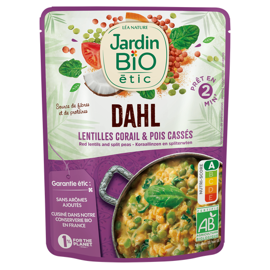boho cosmetics Dahl Lentilles corail et Pois cassés 250g - Jardin BiO étic