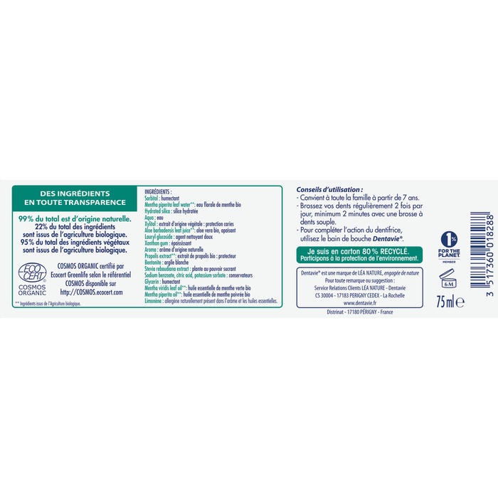 Boho Cosmetics Dentifrice Protection Complète - Dentavie