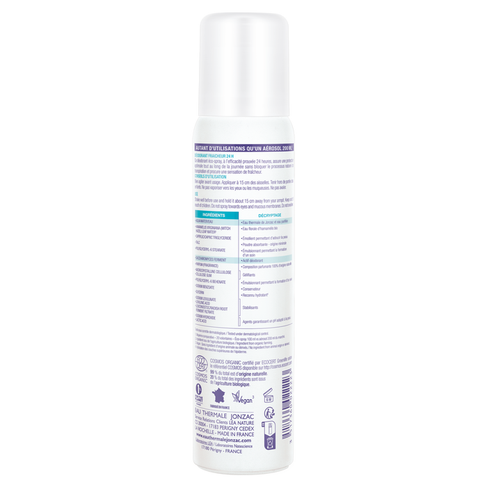 Boho Cosmetics Déodorant Fraîcheur 24 éco-spray - Eau Thermale Jonzac