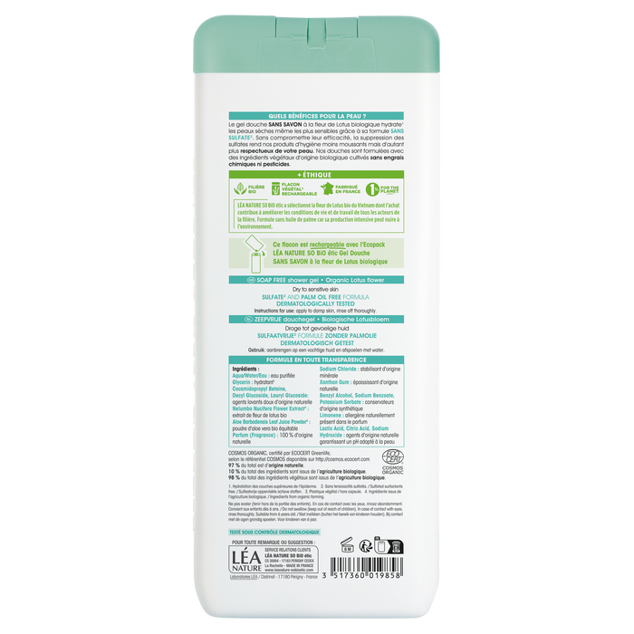 Boho Cosmetics Douche Crème Sans Savon à La Fleur De Lotus Bio - SO'BiO étic