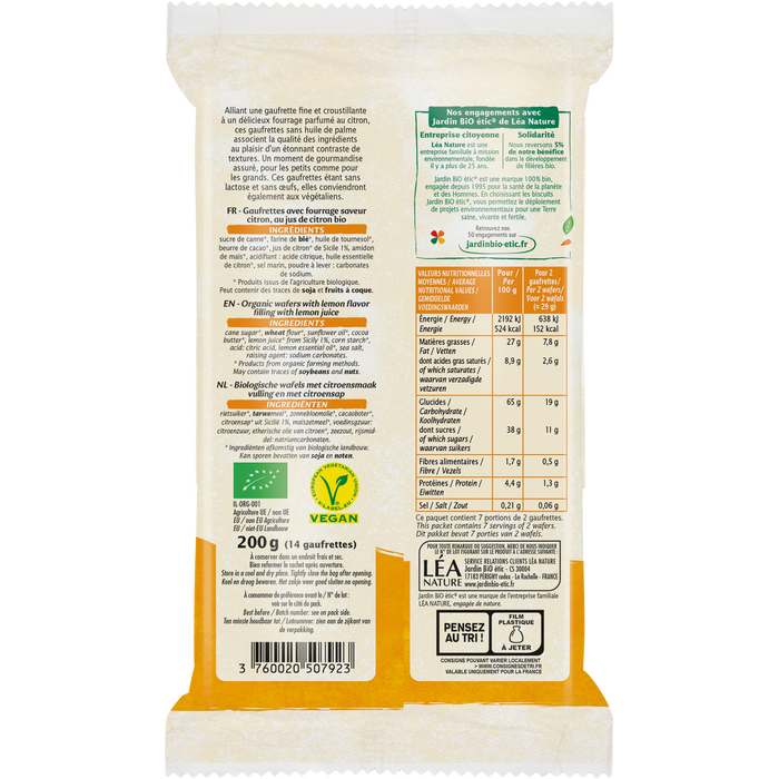 Boho Cosmetics Fines Gaufrettes Citron - Jardin Bio Étic