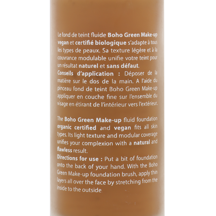 Boho Cosmetics Fond De Teint Fluide Bio Brun Froid Peaux Mates à Foncées