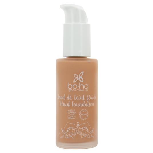 boho cosmetics Fond de teint fluide bio Caramel peaux très mates