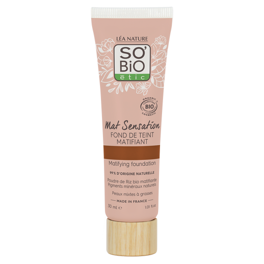 boho cosmetics Fond de teint matifiant Mat Sensation - 40 Noisette - SO'BiO étic
