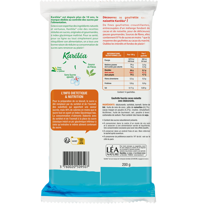 Boho Cosmetics Gaufrettes Cacao Noisette Karéléa Sans Sucres Ajoutés - Karéléa