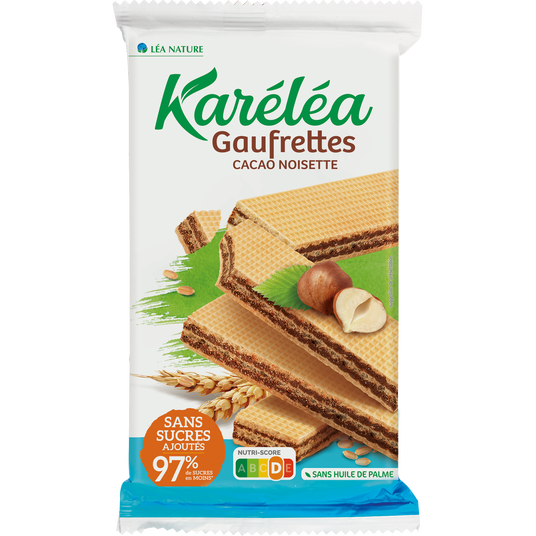 boho cosmetics Gaufrettes cacao noisette Karéléa sans sucres ajoutés - Karéléa