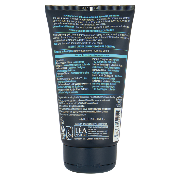 Boho Cosmetics Gel à Raser Précision Jus D'Aloe Vera Bio équitable 150 Ml - SO'BiO étic