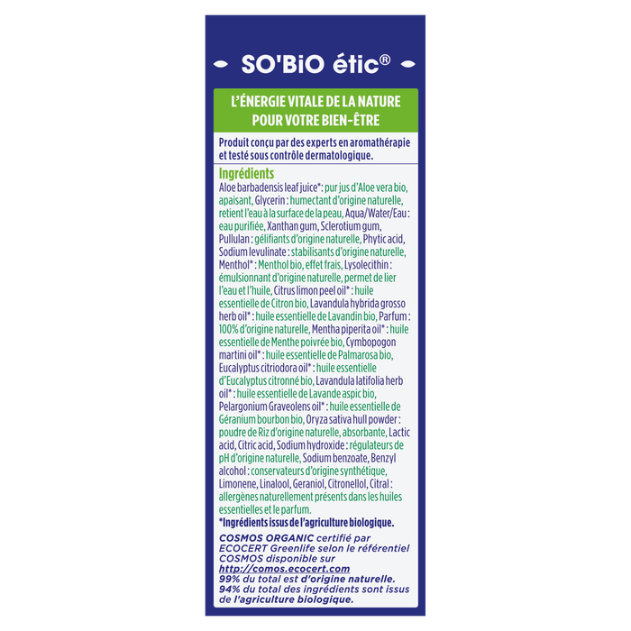 Boho Cosmetics Gel Apaisant Piqûres Au Pur Jus Aloe Vera + 7 Huiles Essentielles - So'BiO étic