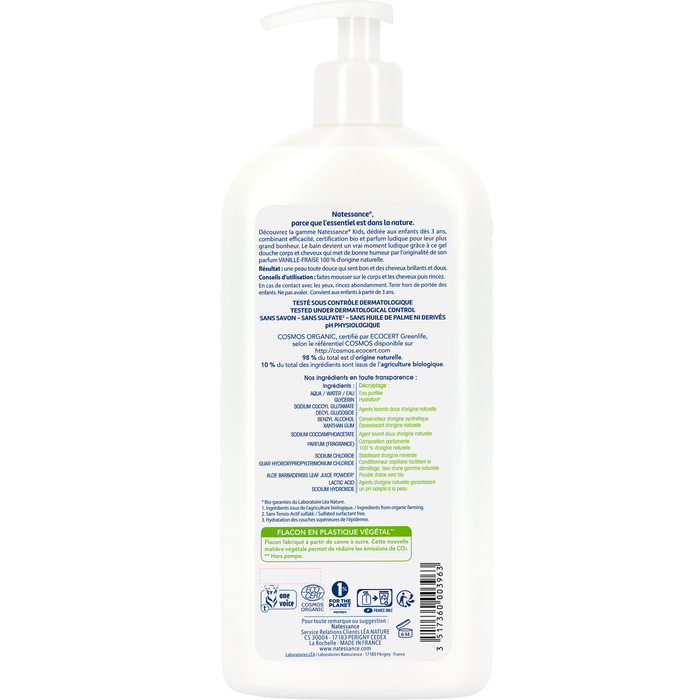Boho Cosmetics Gel Douche Corps Et Cheveux Kids Vanille-Fraise 500ml - Natessance Kids