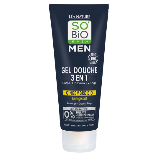 boho cosmetics Gel douche Men 3 en 1 Gingembre bio - SO'BiO étic
