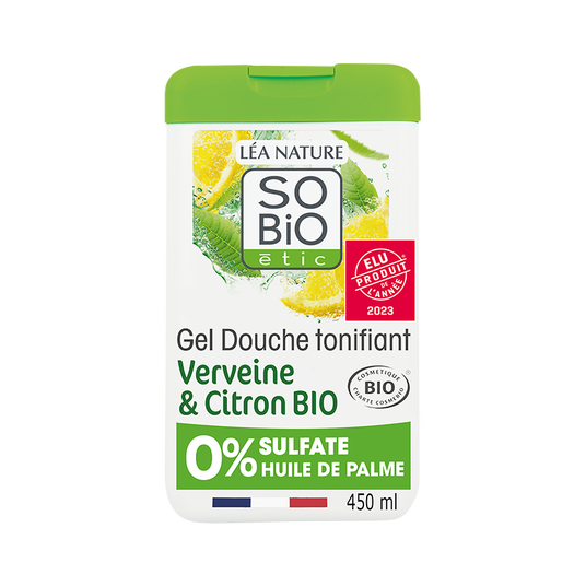 boho cosmetics Gel douche tonifiant Verveine et Citron Bio 450 ml- SO'BiO étic