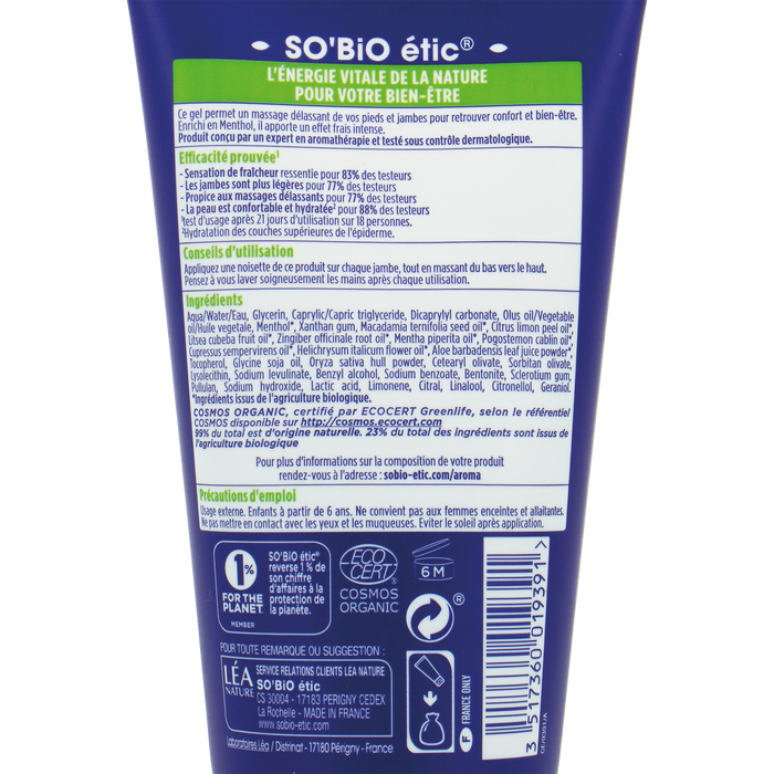 Boho Cosmetics Gel Frais Jambes Légères - SO'BiO étic