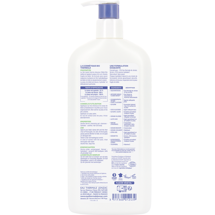 Boho Cosmetics Gel Lavant Dermo-douceur 500ml - Eau Thermale De Jonzac