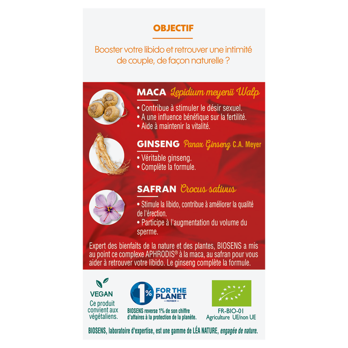 Boho Cosmetics Gelule Vegetale Aphrodis 30 Gelules Vegetales - BIOSENS