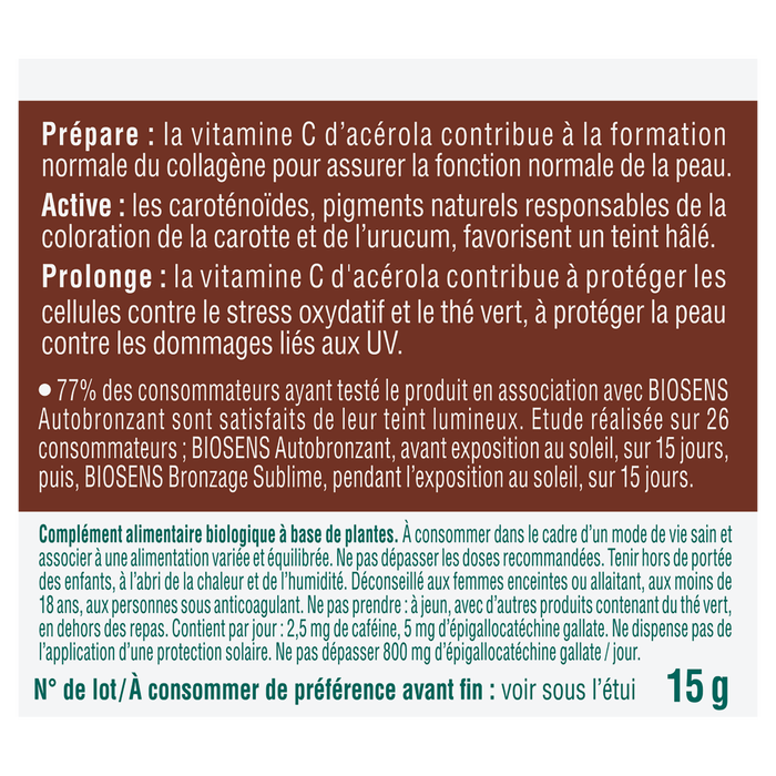 Boho Cosmetics Gélule Végétale Bronzage Sublime - Biosens