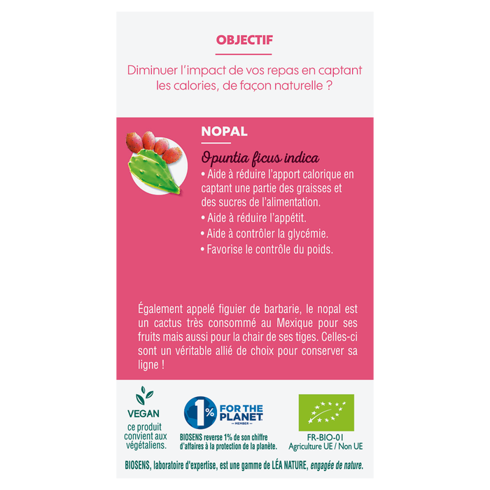 Boho Cosmetics Gélule Végétale Capteur De Calories - Nopal - Biosens