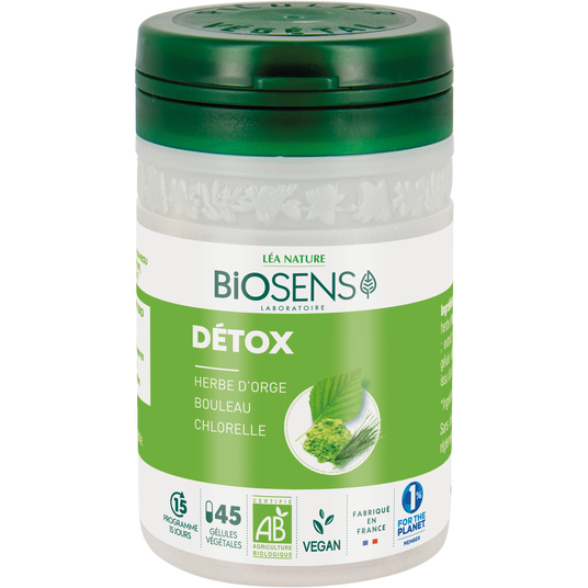 boho cosmetics Gelule vegetale Détox - Herbe d'orge Bouleau Chlorelle - Biosens