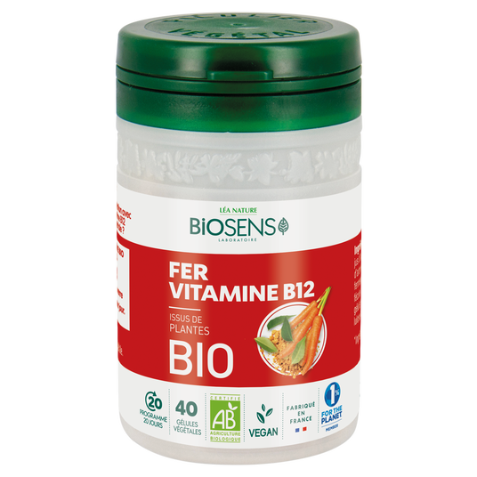 boho cosmetics Gélule végétale Fer et Vitamine B12 de Plantes - Biosens