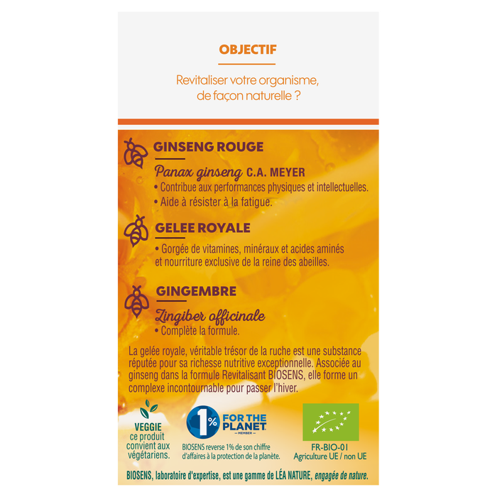 Boho Cosmetics Gelule Vegetale Revitalisant Gingseng - Gelee Royale - Biosens