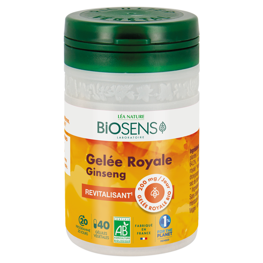 boho cosmetics Gelule vegetale Revitalisant Gingseng - Gelee Royale - Biosens