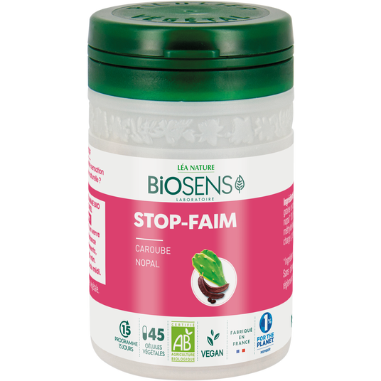 boho cosmetics Gélule végétale Stop faim - Caroube Nopal - Biosens