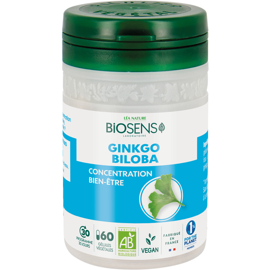boho cosmetics Gélules végétales de Ginkgo pour favoriser mémoire et concentration - Biosens