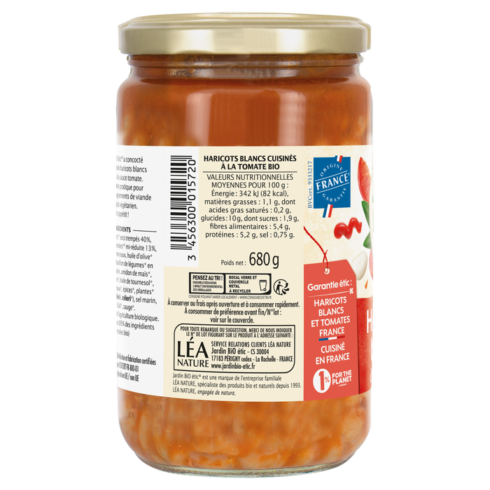 Boho Cosmetics Haricots Blancs Cuisinés à La Tomate Bio - Jardin BiO étic