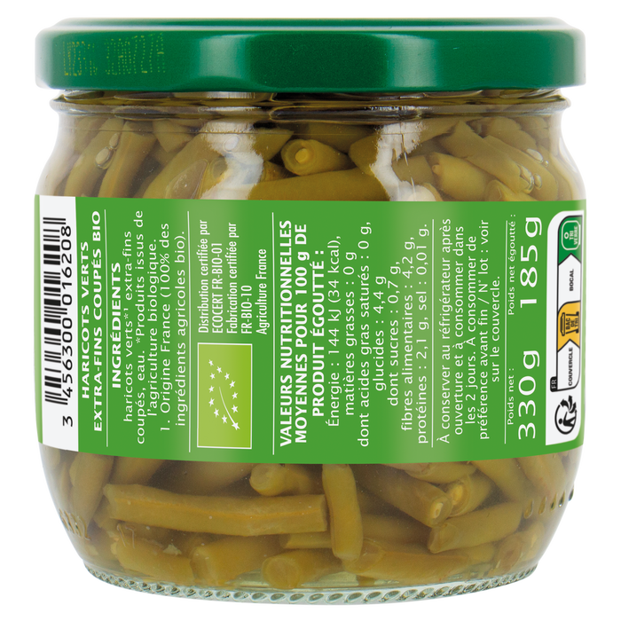 Boho Cosmetics Haricots Verts Bio Sans Sel Ajouté Extra-fin Coupés - Jardin BiO Etic