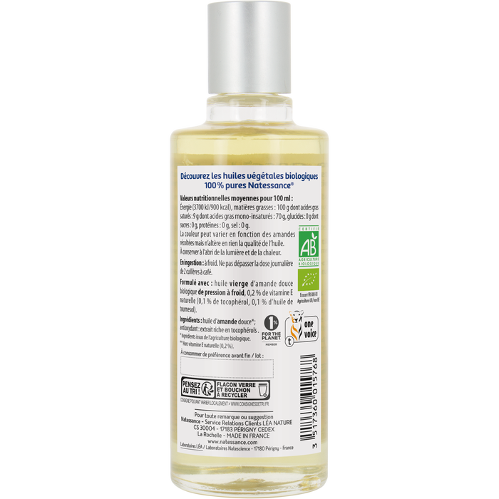 Boho Cosmetics Huile D'Amande Douce Bio - 100ml - Natessance