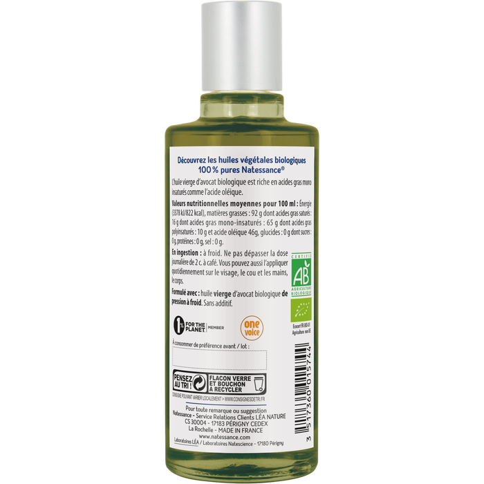 Boho Cosmetics Huile D?avocat Bio - Nourrit - 100ml - Natessance