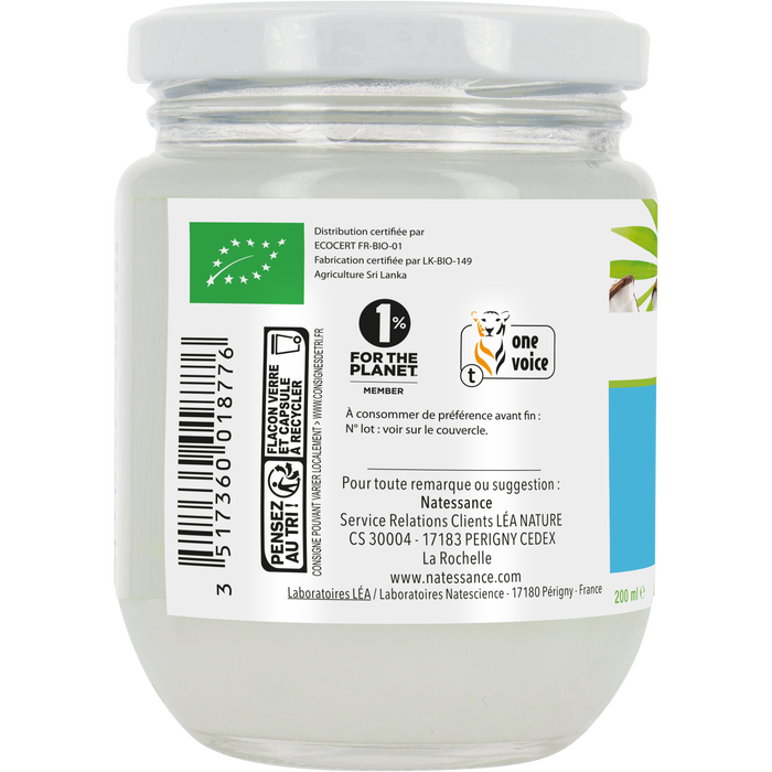 Boho Cosmetics Huile De Coco 100% Pure 200ml - NATESSANCE BIO