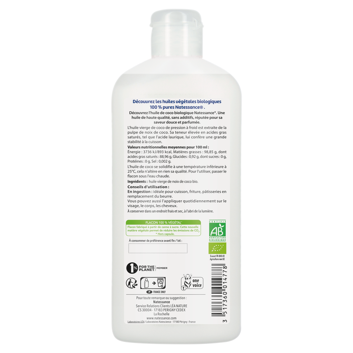 Boho Cosmetics Huile De Coco Bio 250ml 100% Pure - Natessance