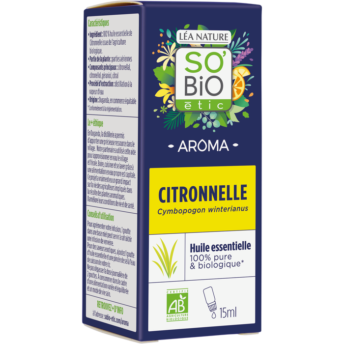 Boho Cosmetics Huile Essentielle Citronnelle Bio - SO'BiO étic