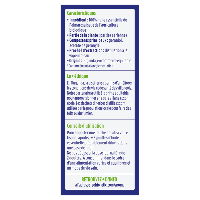 Boho Cosmetics Huile Essentielle De Palmarosa Bio - SO'BiO étic