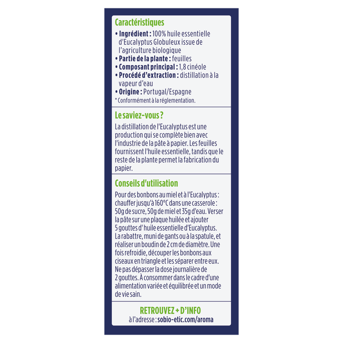 Boho Cosmetics Huile Essentielle Eucalyptus Bio - SO'BiO étic