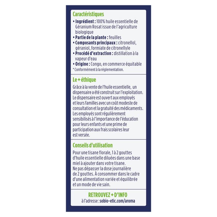 Boho Cosmetics Huile Essentielle Géranium Rosat Bio - SO'BiO étic