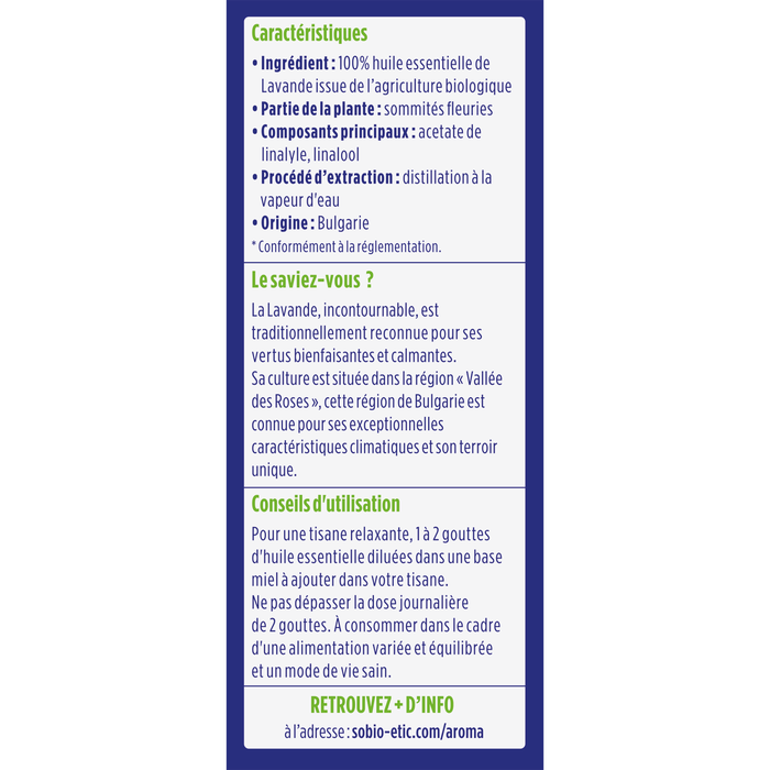 Boho Cosmetics Huile Essentielle Lavande Bio - So'BiO étic