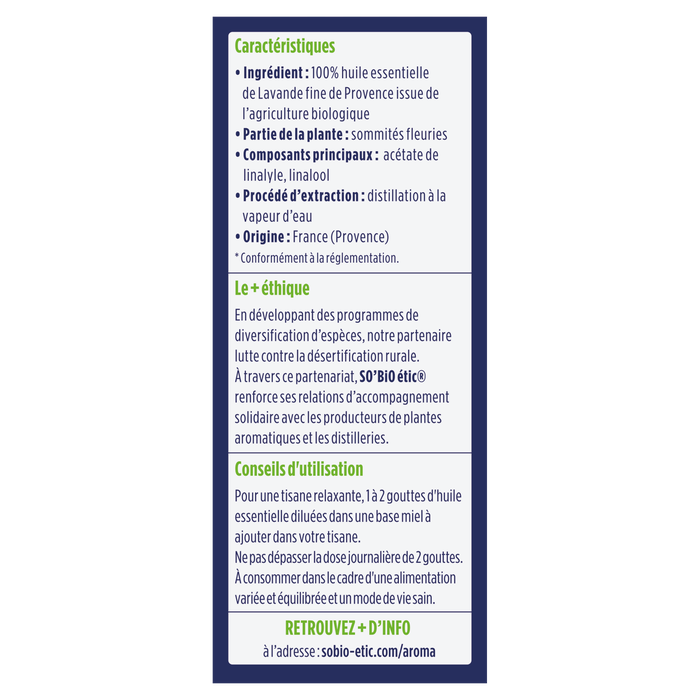 Boho Cosmetics Huile Essentielle Lavande Fine De Provence Bio - SO'BiO étic