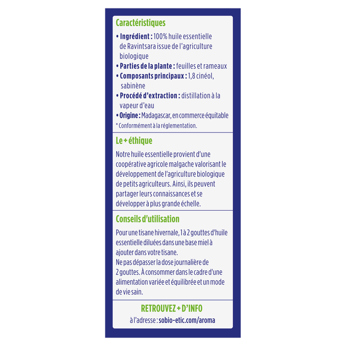 Boho Cosmetics Huile Essentielle Ravintsara Bio - SO'BiO étic