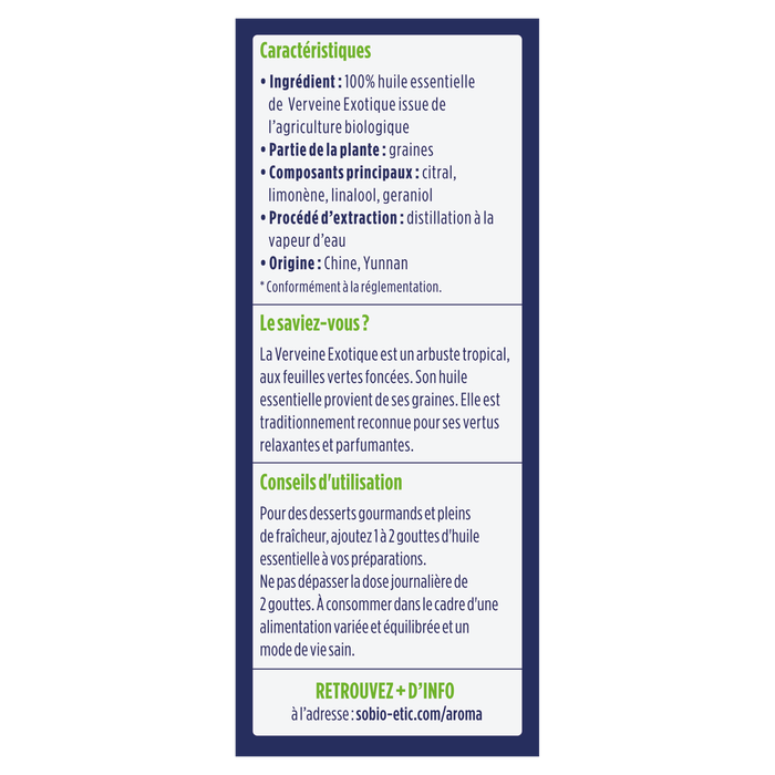 Boho Cosmetics Huile Essentielle Verveine Exotique Bio - So BiO Etic