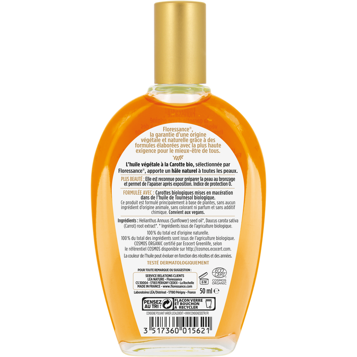 Boho Cosmetics Huile Végétale Carotte Bio - Floressance