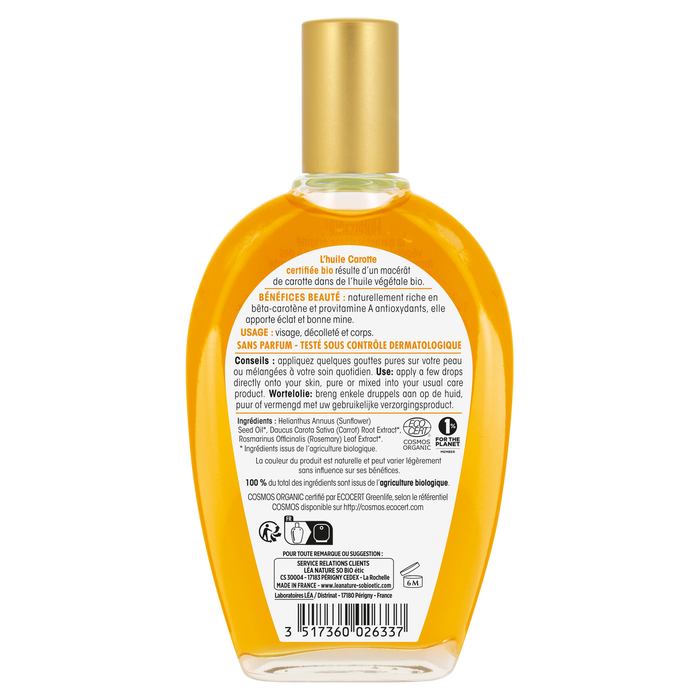 Boho Cosmetics Huile Végétale Carotte Bio - LEA NATURE SO BiO étic