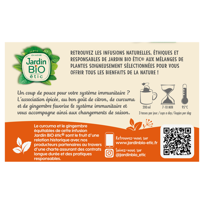 Boho Cosmetics Infusion Défenses Naturelles 20 Sachets - Jardin Bio Étic