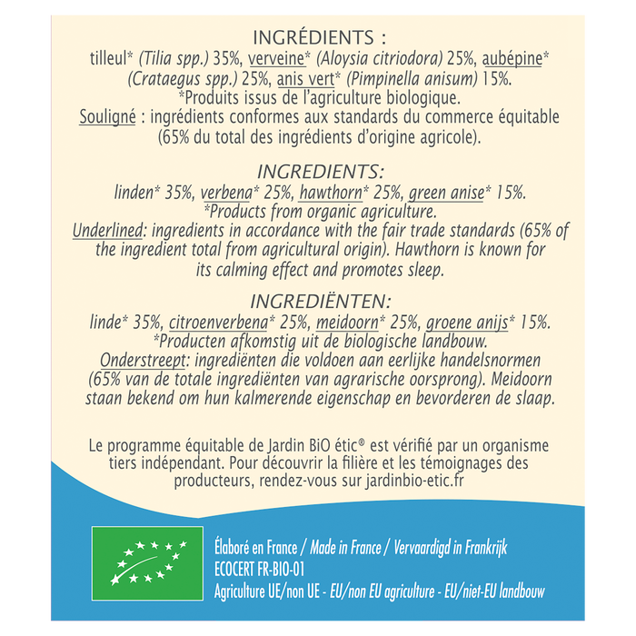 Boho Cosmetics Infusion Détente Sommeil Bio - Jardin Bio Étic