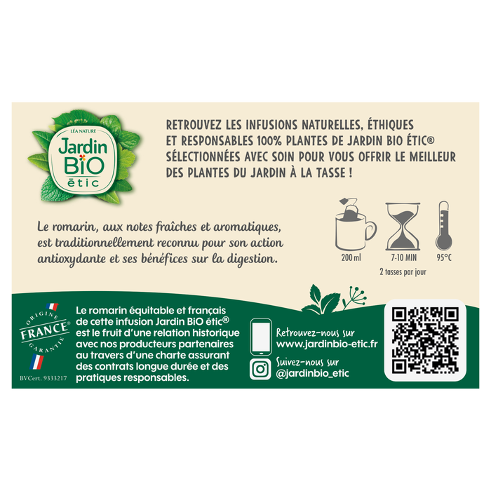 Boho Cosmetics Infusion Romarin Bio - Jardin Bio Étic