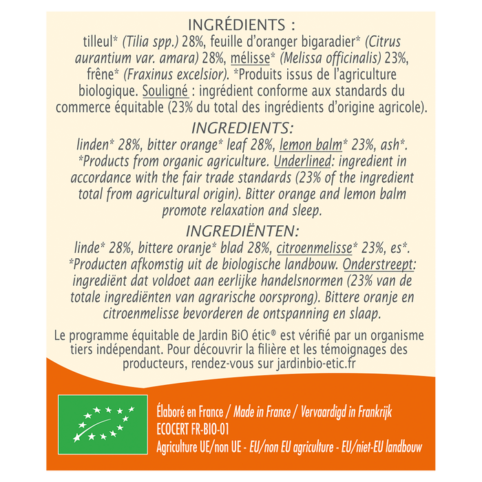 Boho Cosmetics Infusion Tilleul Oranger Bio - Jardin Bio Étic