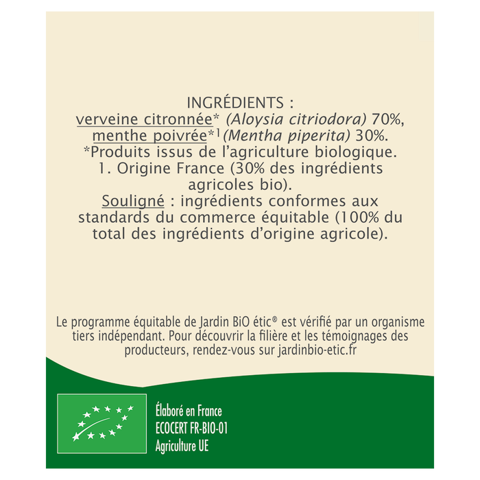 Boho Cosmetics Infusion Verveine Citronnée Et Menthe - Jardin Bio Étic